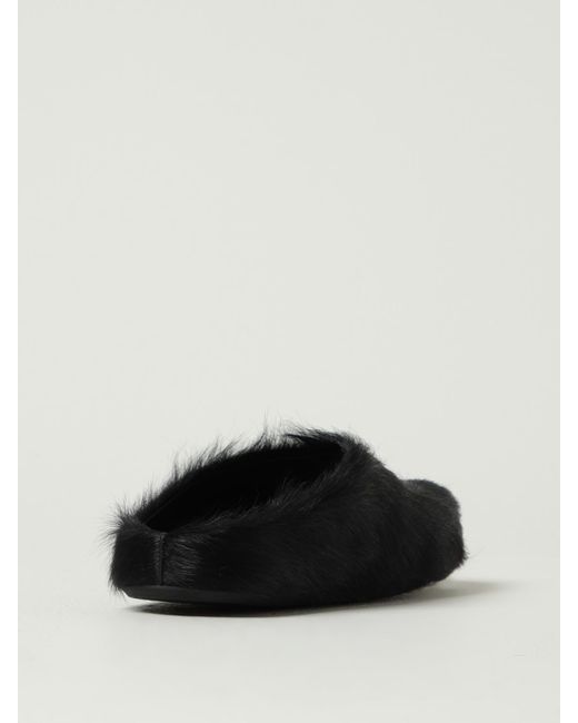 Marni Black Stylish Slip-On Shoes With Unique Upper Material And Comfortable Flat Sole for men