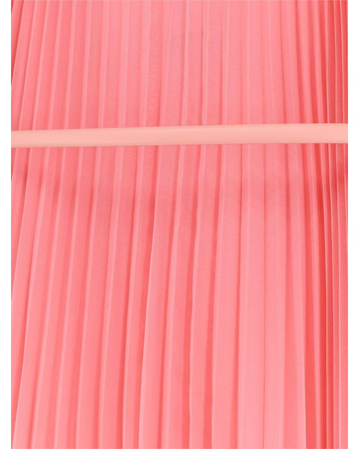 Max Mara Pink Pleated Dress With Belt