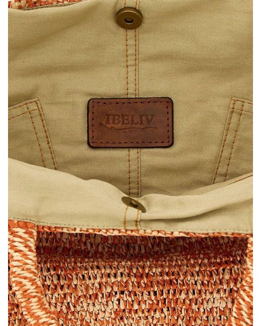 IBELIV Brown Vanilla Raffia Tote Bag
