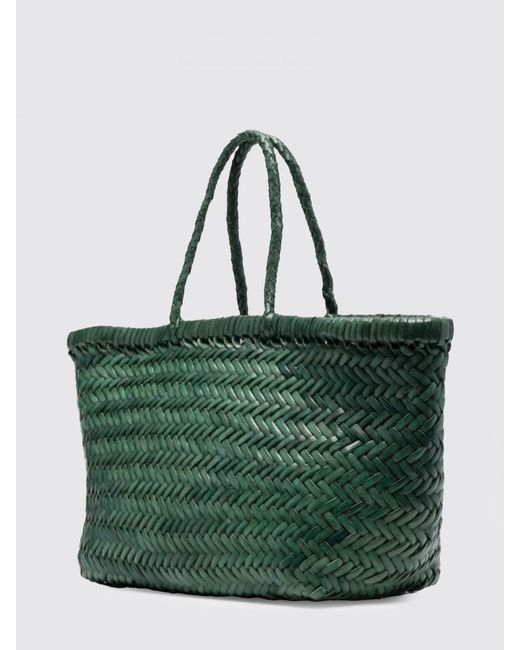 Dragon Diffusion Green Triplo Salto Handtasche Aus Geflochtenem Leder Mit Doppeltem Griff Von