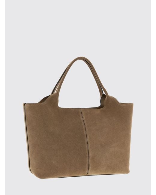 Tod's Brown Medium Suede Shopping Bag