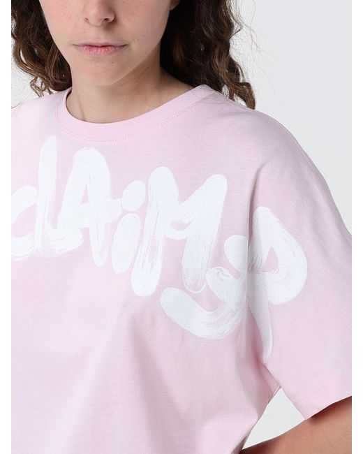 DISCLAIMER White Relaxed Fit Cotton T-Shirt With Printed Logo And Crew Neck