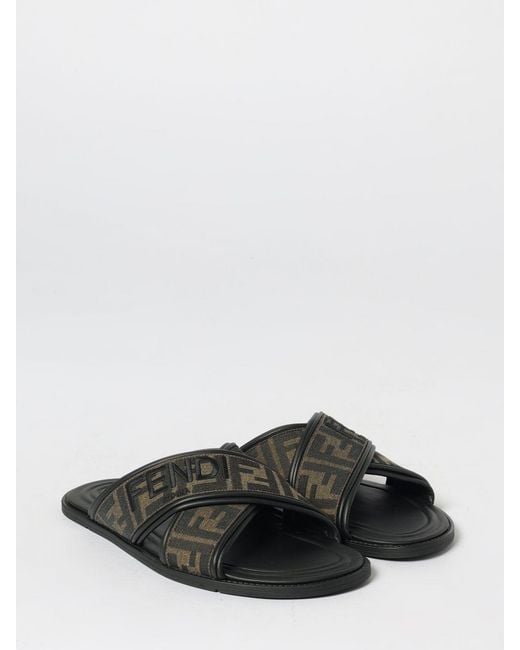 Fendi Black Ff Sliders for men