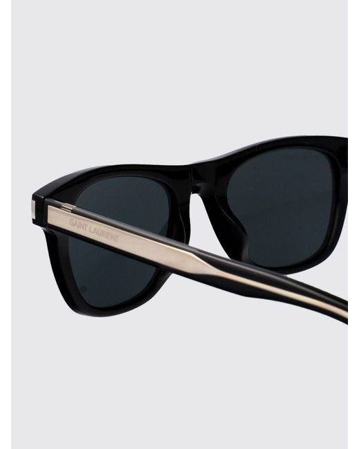 Saint Laurent Black Acetate Aviator Sunglasses With Rectangular Shape for men