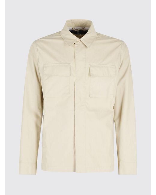 People Of Shibuya Natural Cotton Blend Shirt Jacket With Patch Pockets for men