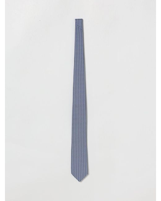 Corbata Gancini De Seda Estampada Ferragamo de hombre de color White