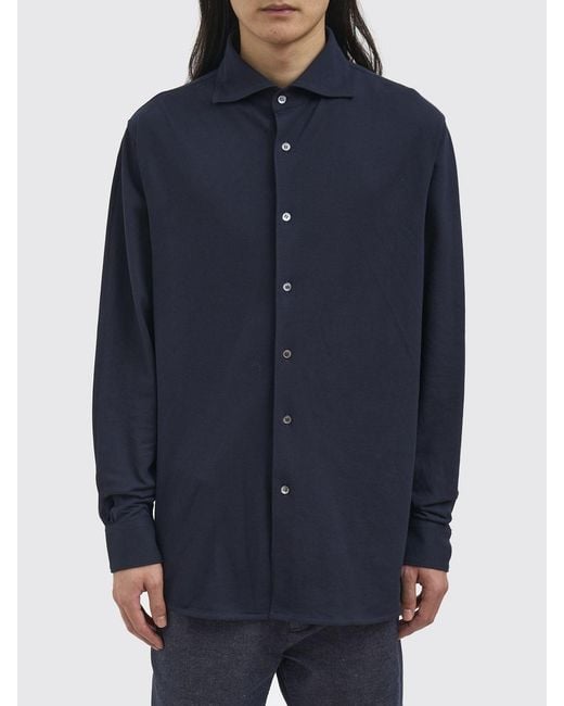 Paolo Pecora Blue Classic Poplin Shirt for men