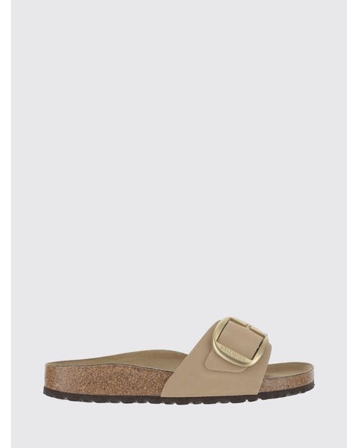 Birkenstock Natural Madrid Big Buckle Nubuck Sandals