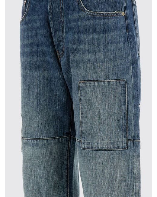 Wales Bonner Blue High-Rise Wide-Leg Cotton Denim Jeans