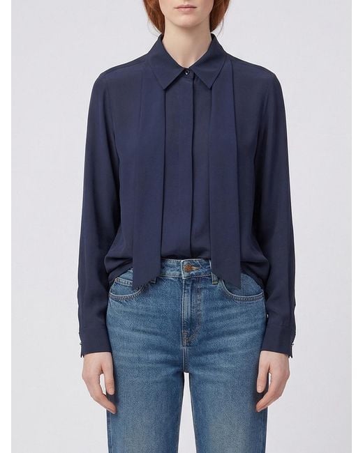Max Mara Blue Colmo Silk Shirt
