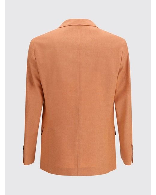 Brunello Cucinelli Pink Wool And Cotton Single-Breasted Blazer for men