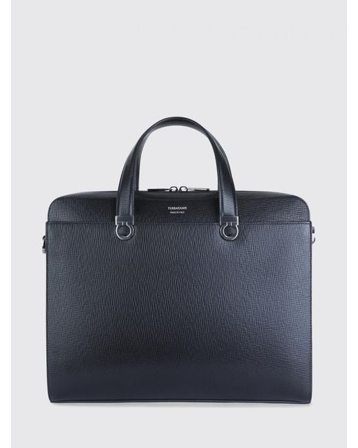 Ferragamo Blue Gancini Business Bag for men
