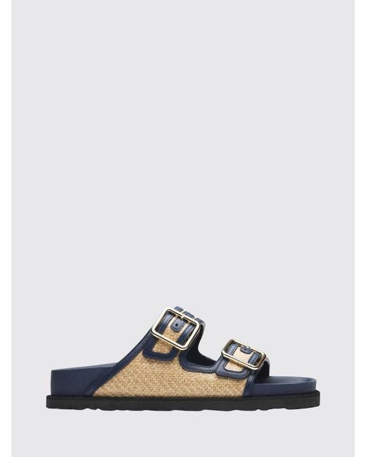 Birkenstock White Bicolor Leather And Raffia 1774 Arizona Flat Sandals