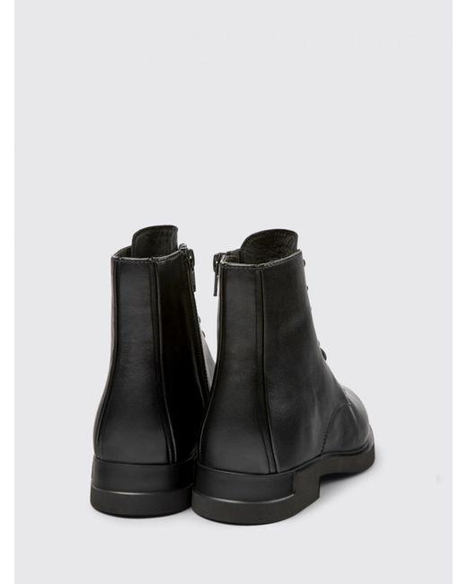 Camper Black Flat Ankle Boots