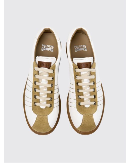 Camper White Pelotas Vegetable-Tanned Leather And Suede Sneakers for men