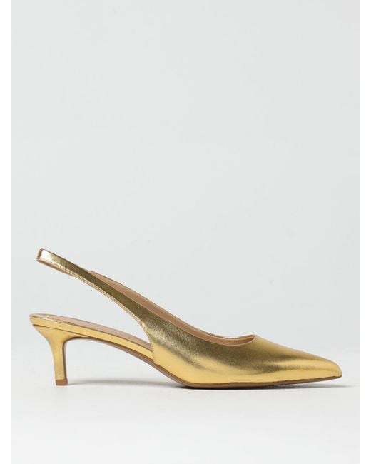 Ralph Lauren Metallic Kitten Heel Slingback Pumps