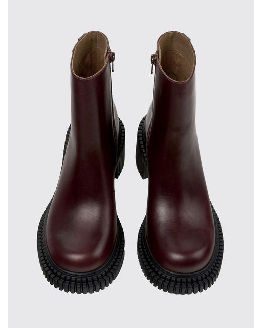 Camper Purple Pix London Leather Ankle Boots