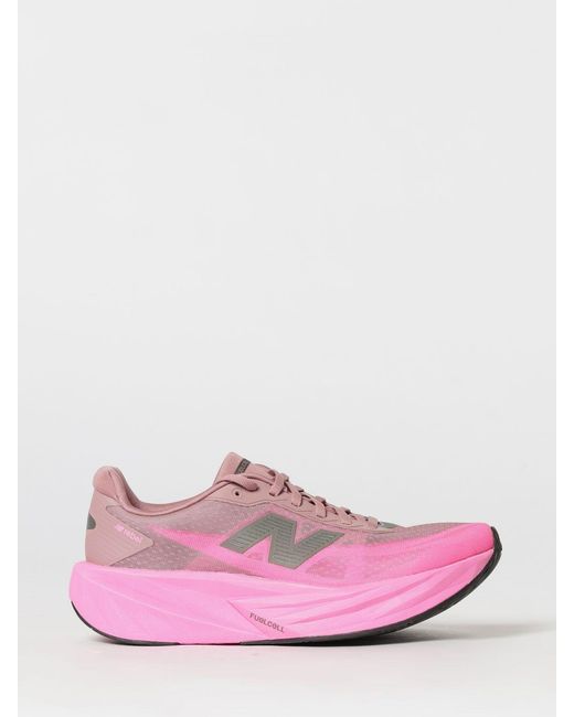 New Balance Pink Fuelcell Rebel V5 Mesh Trainers With Fuelcell Cushioning for men