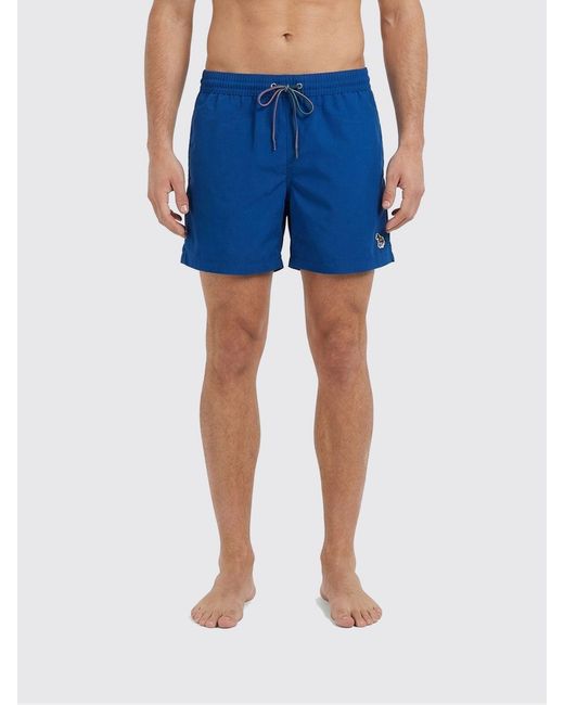 Paul Smith Blue Polyester Boxer Swim Trunks for men
