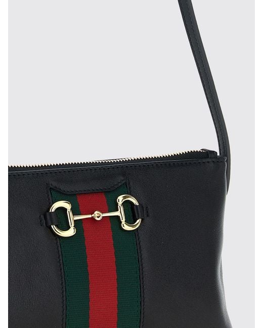 Gucci White Horsebit Web Leather Bag