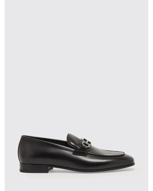 Ferragamo White Gancini Leather Loafers for men