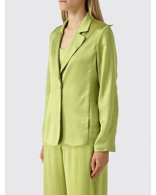 Maliparmi Green Single Breasted Satin Blazer