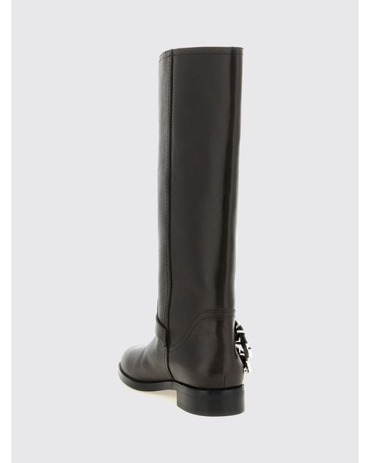 Pinko Black Knee-High Biker Boots
