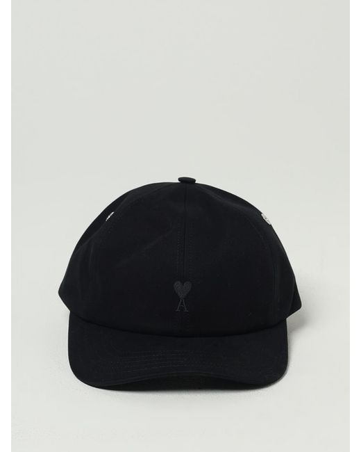 AMI Black Ami De Coeur Cotton Hat for men