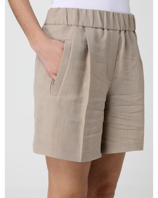 Brunello Cucinelli Natural Linen Blend Shorts