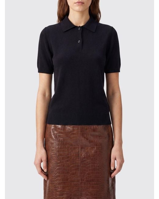Allude Blue Cashmere Knit Polo Shirt
