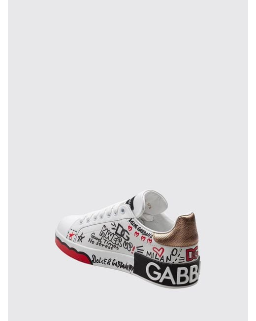 Dolce & Gabbana White Dolce &Amp Gabbana Portofino Low-Top Sneakers