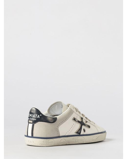 Premiata White Steven Suede Sneakers