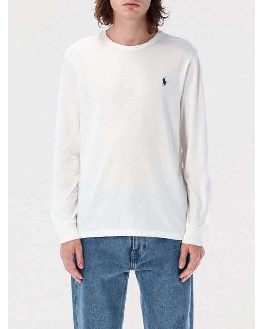 Polo Ralph Lauren White Basic Cotton Sweatshirt With Logo for men