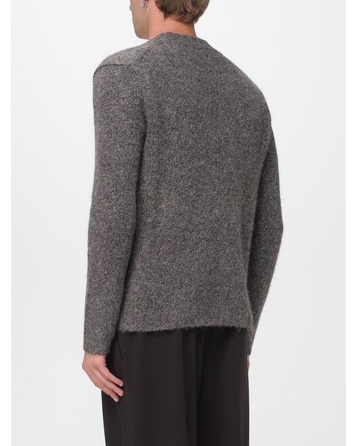 Emporio Armani Gray Wool-Blend Stockinette-Knit Sweater for men