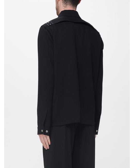Rick Owens Blue Wool Shirt Jacket for men