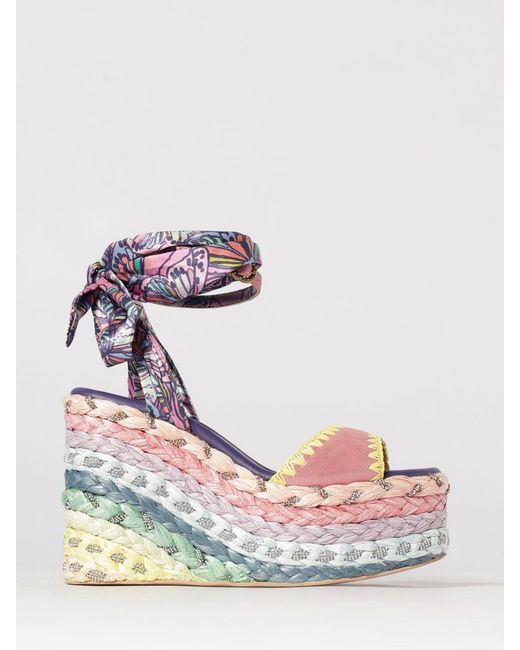 Kurt Geiger Pink Chelsea Wedge Sandal