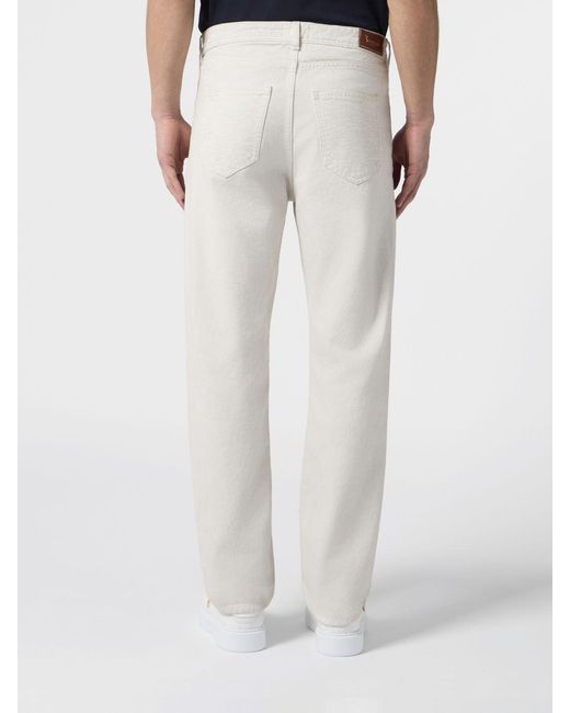 Billionaire White Straight-Fit Cotton Denim Jeans With Monogram Logo for men