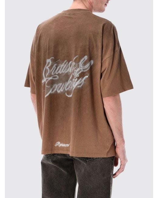 Represent Brown Printed Cotton Oversized T-Shirt for men