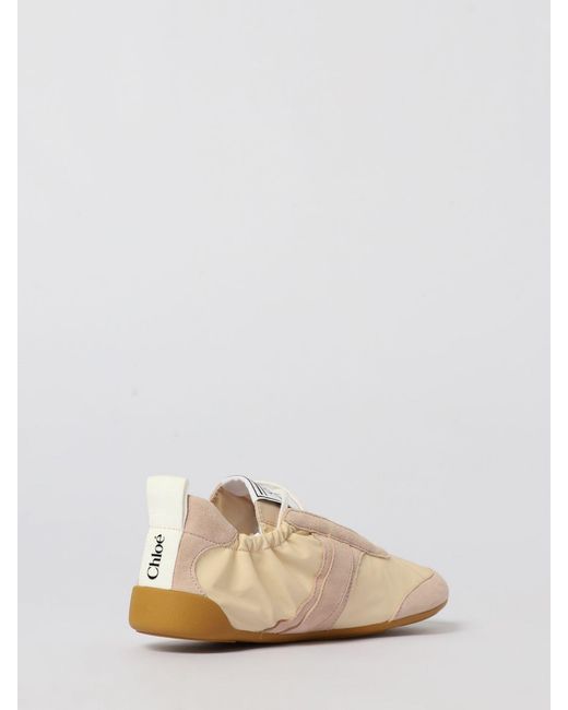 Chloé Natural Chlo&Eacute Kick Suede And Nylon Sneakers