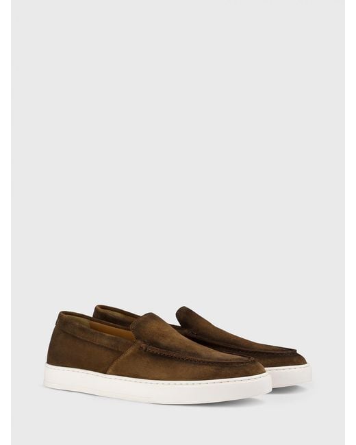 Doucal's White Suede Loafers for men