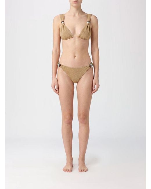 Oseree Natural Lurex Bikini Swimsuit