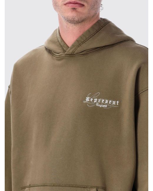 Represent Natural Cotton Hooded Sweatshirt With Logo for men