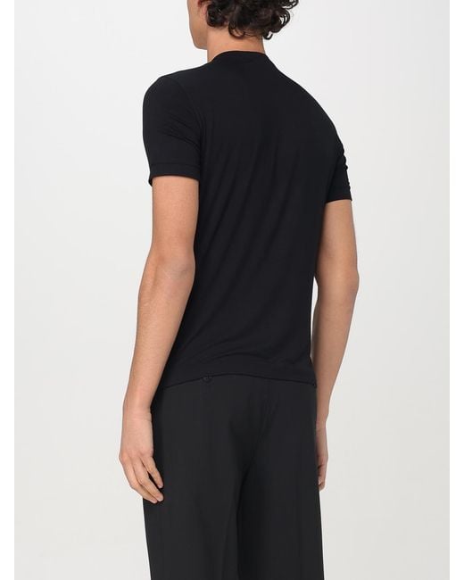 Giorgio Armani Black Cotton T-Shirt for men