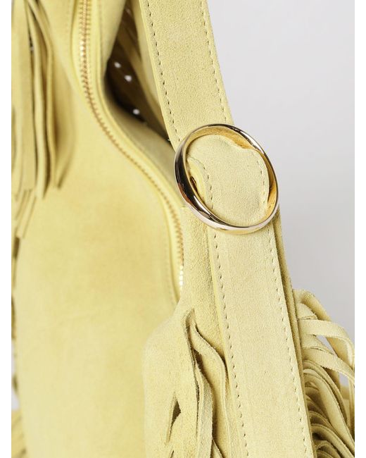 Orciani Metallic Isola Fringed Suede Bag