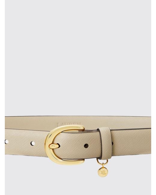 Ralph Lauren White Saffiano Leather Belt