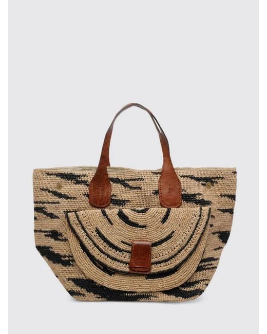 IBELIV Metallic Laza Ii Jacquard Raffia Tote Bag