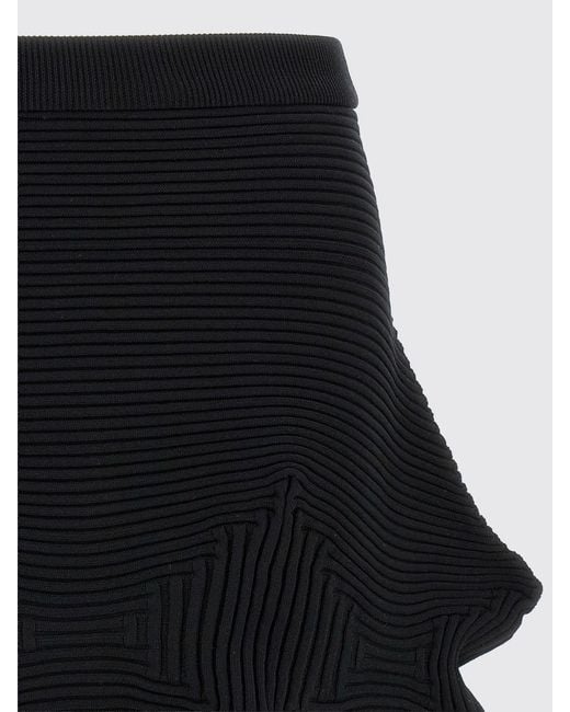 Issey Miyake Black Asymmetric Cotton Blend Skirt