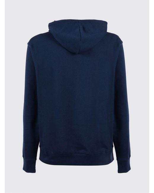 New Balance Blue Cotton Hoodie With Logo for men