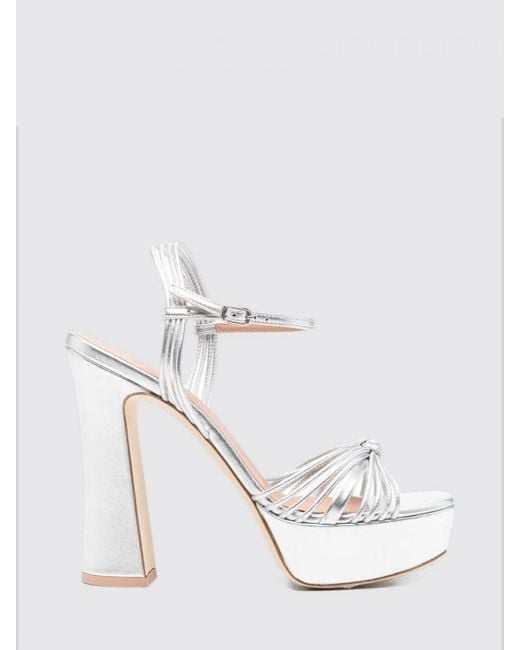 Malone Souliers White Lucille Laminated Nappa Sandal