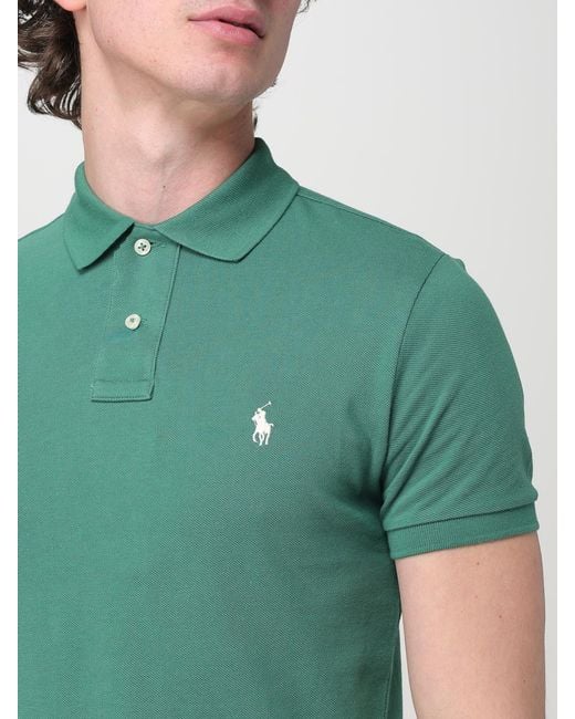 Polo Ralph Lauren Green Cotton Polo Shirt With Logo for men